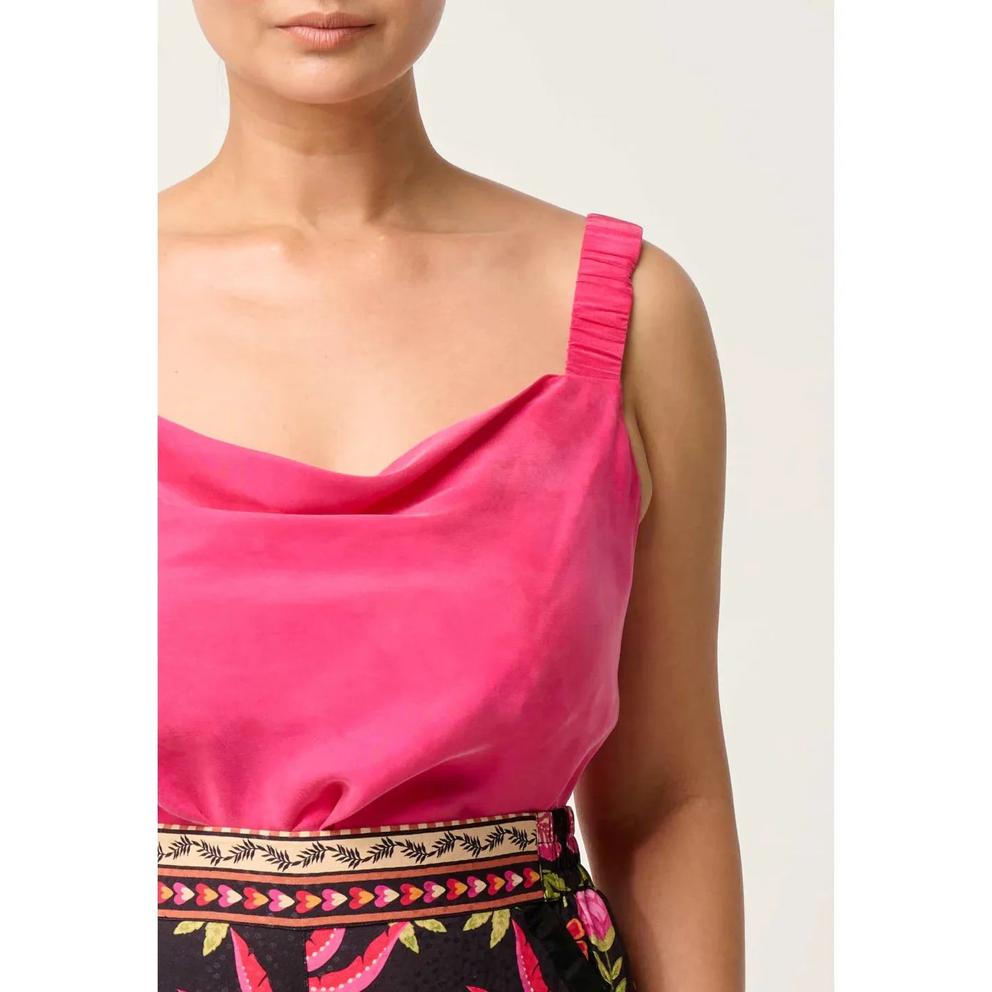 Once Was Delray Reversible Cupro Cami - Celosia Pink