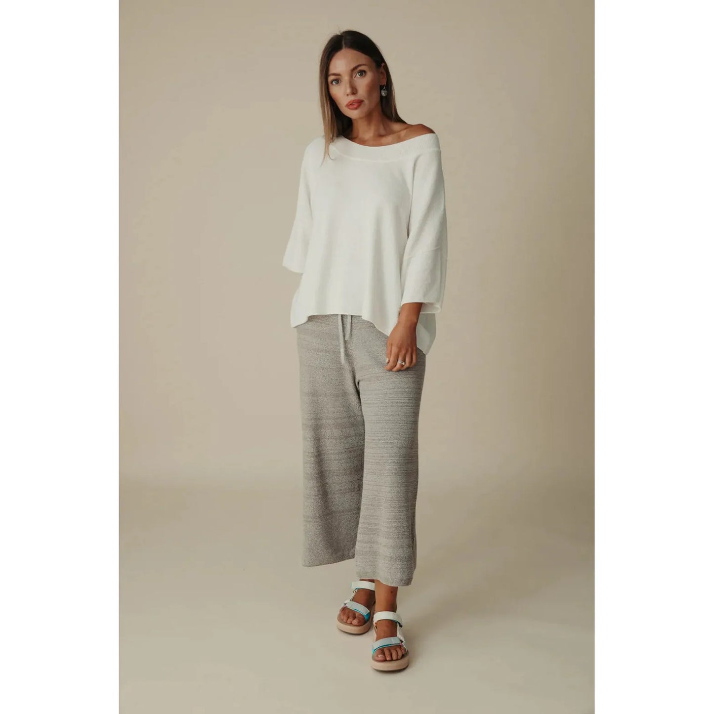 Talamaya Retreat Cotton Twist Tee Pullover - Salt