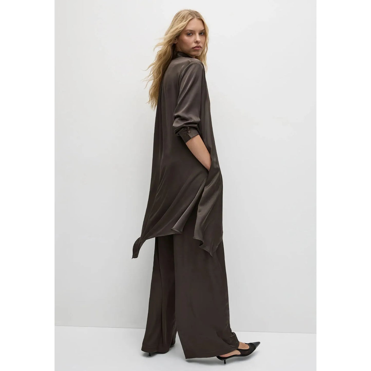 Mela Purdie Veil Tunic Stretch Gloss - Leather