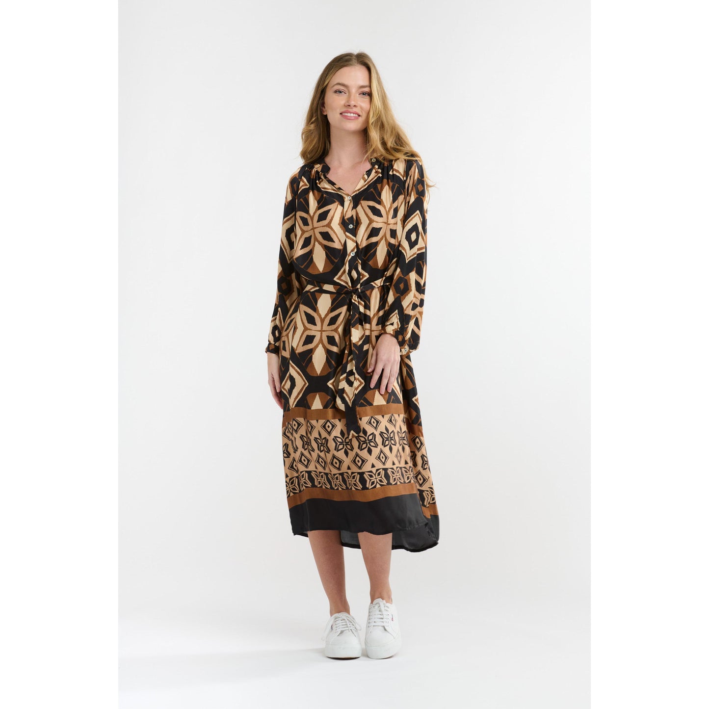 Italian Star Valley Dress - Brown Beige