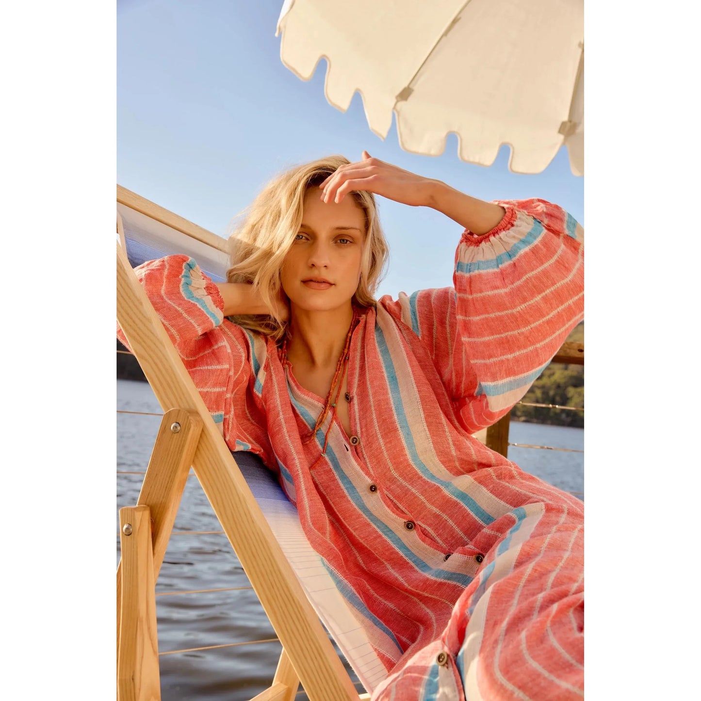 Estilo Emporio El Manto Stripe Dress - Poppy Red Stripe