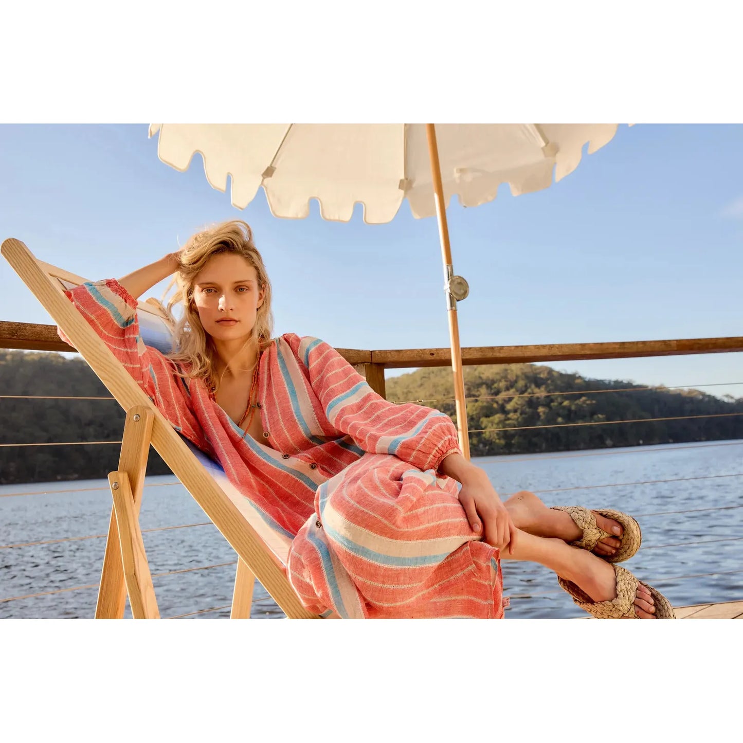 Estilo Emporio El Manto Stripe Dress - Poppy Red Stripe