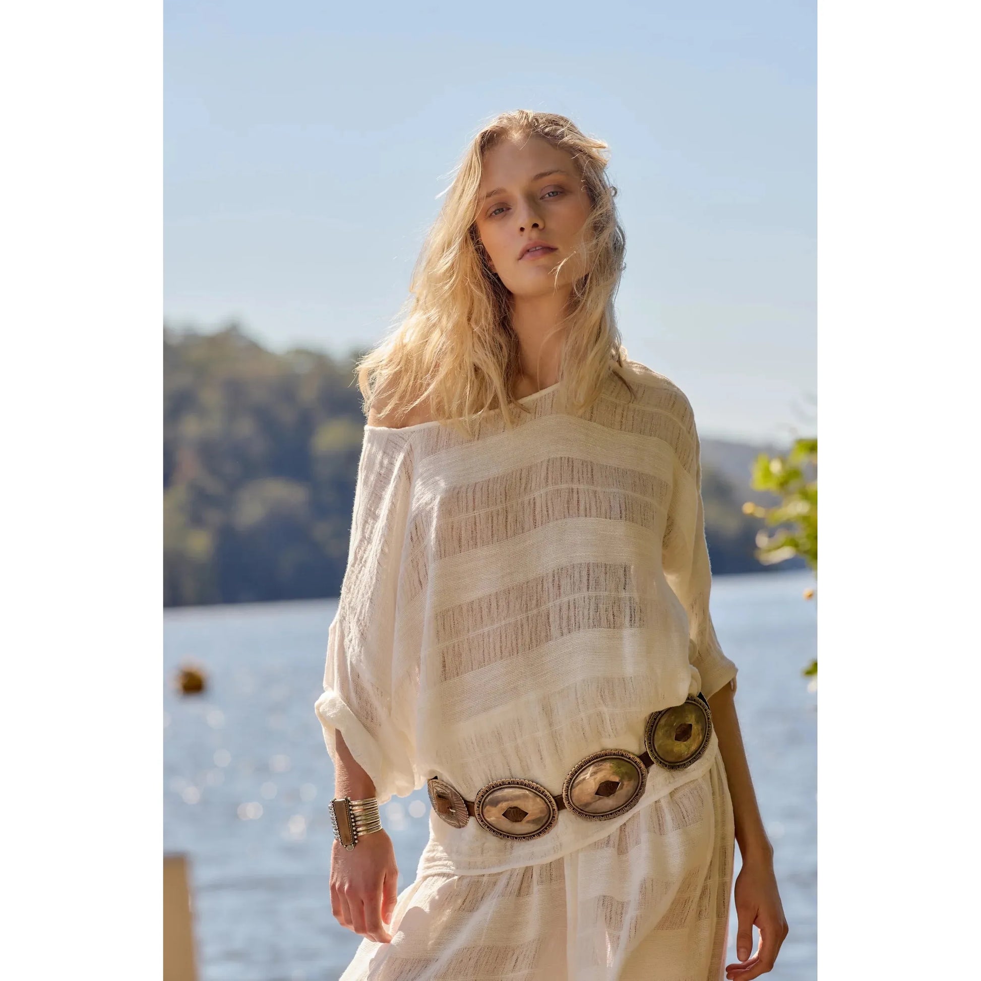 Estilo Emporio Pistice Top - Tela Atene Panna  Estilo Pisces Boutique