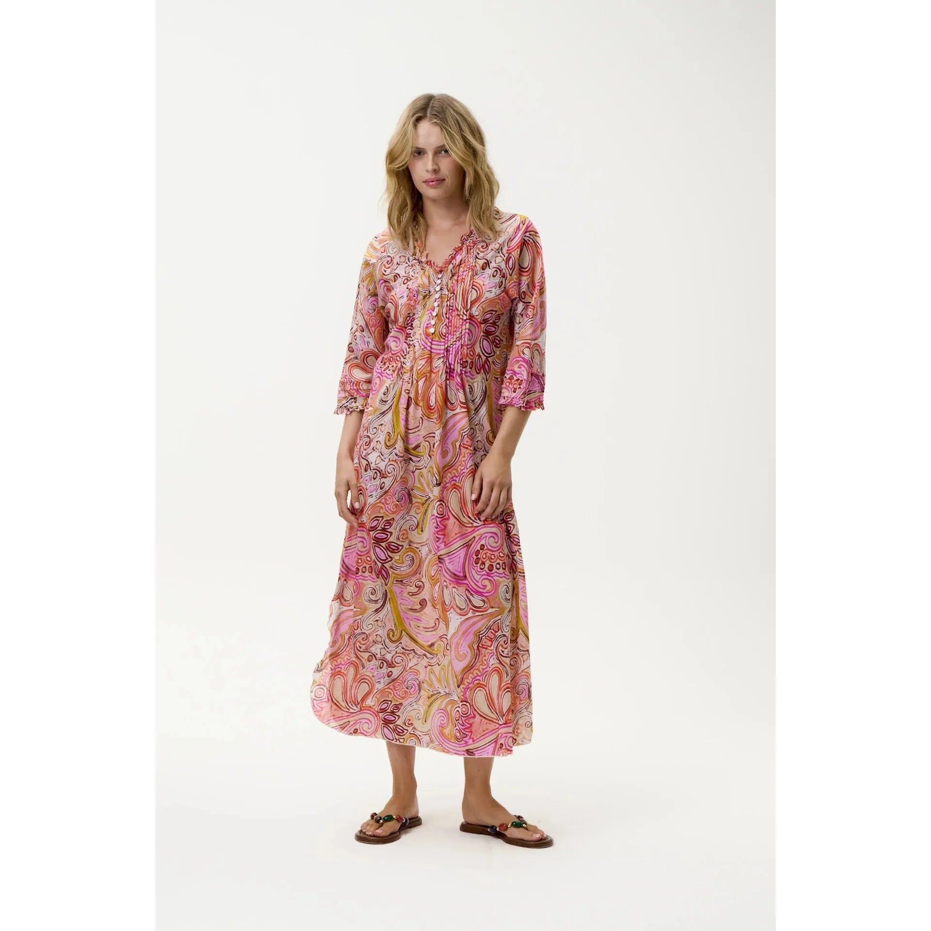 One Season Long Poppy-Muscat-Cotton-Multi Swirl  One Season Pisces Boutique