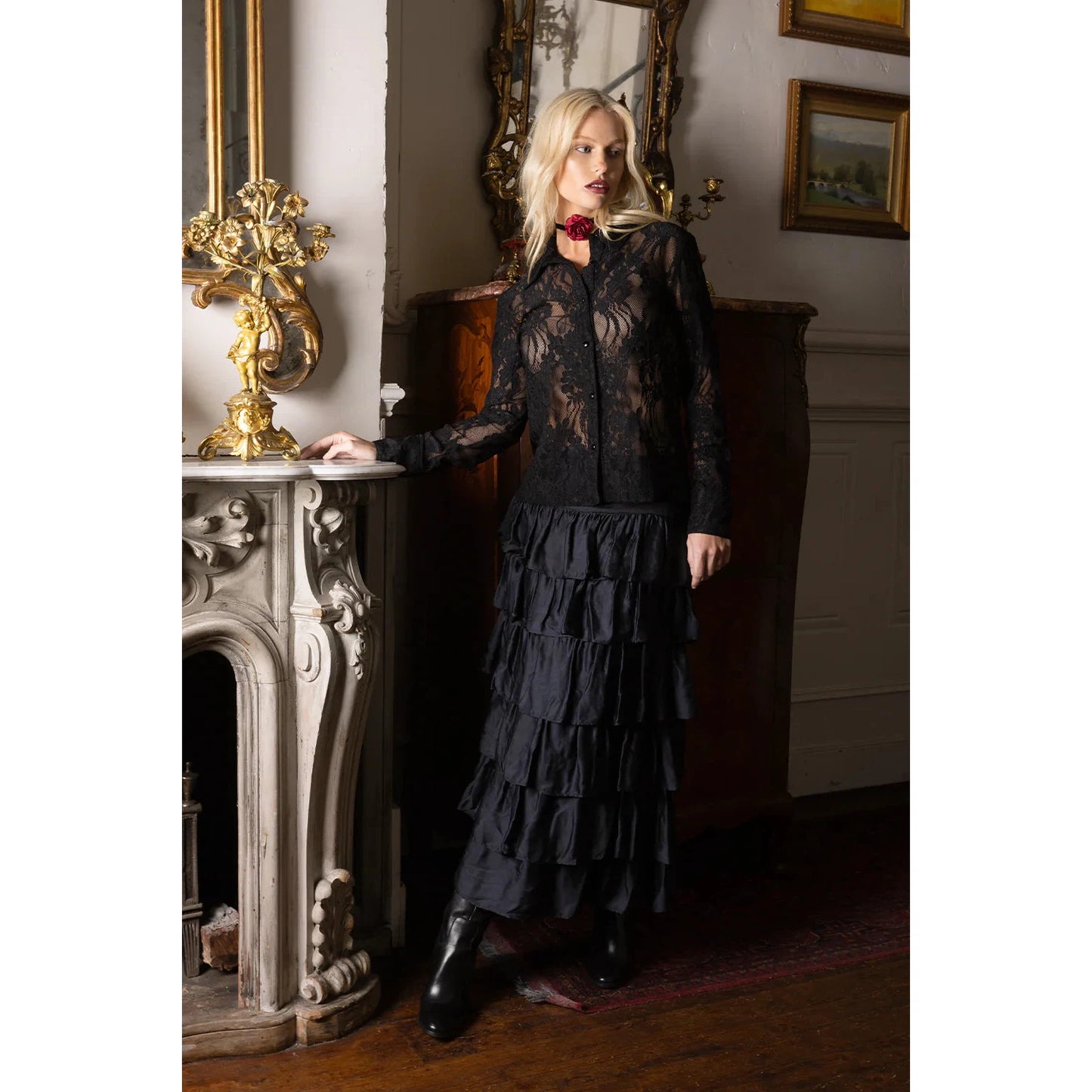 Joey Lace Body Shirt - Black Joey the Label Pisces Boutique