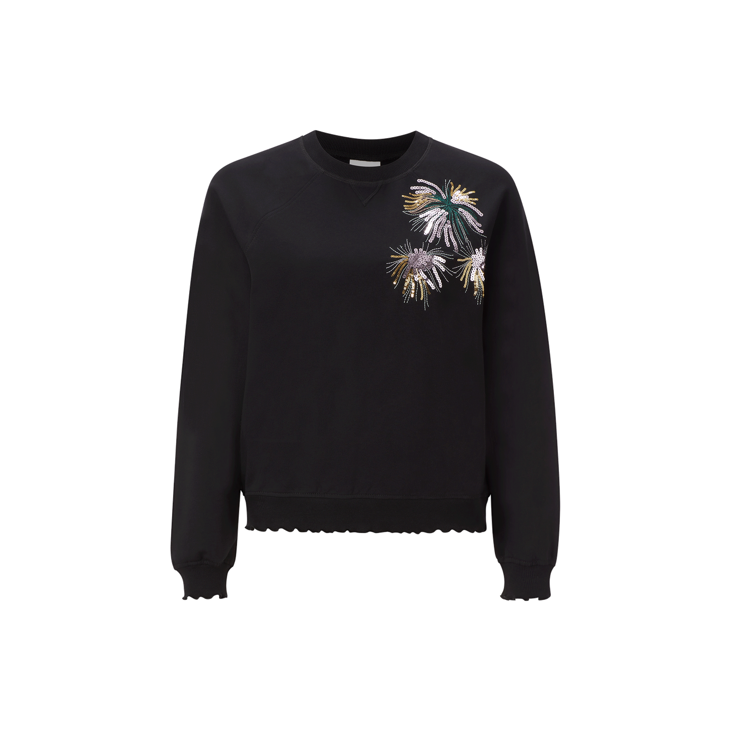 Rich & Royal Sweatie With Applique - Black