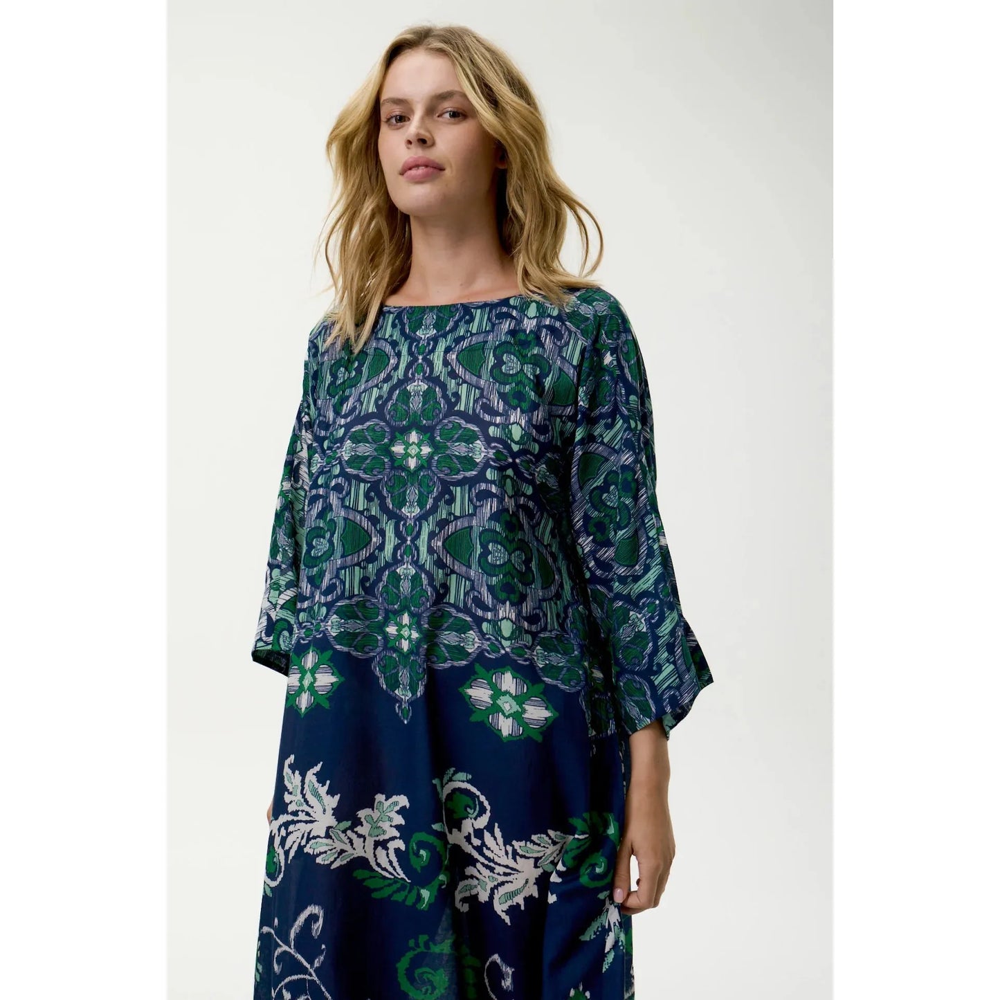 One Season Jackie Print-Isola-Sushi Voile-Navy/Green One Season Pisces Boutique