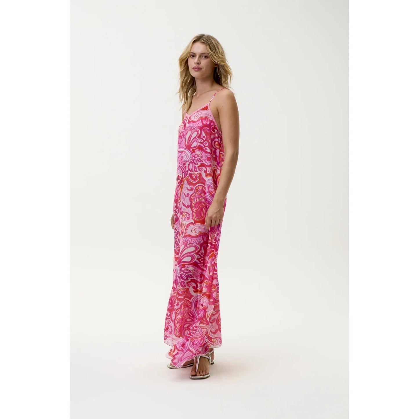 One Season - Antoinette Slip - Merida - Viscose - Pink Swirl One Season Pisces Boutique