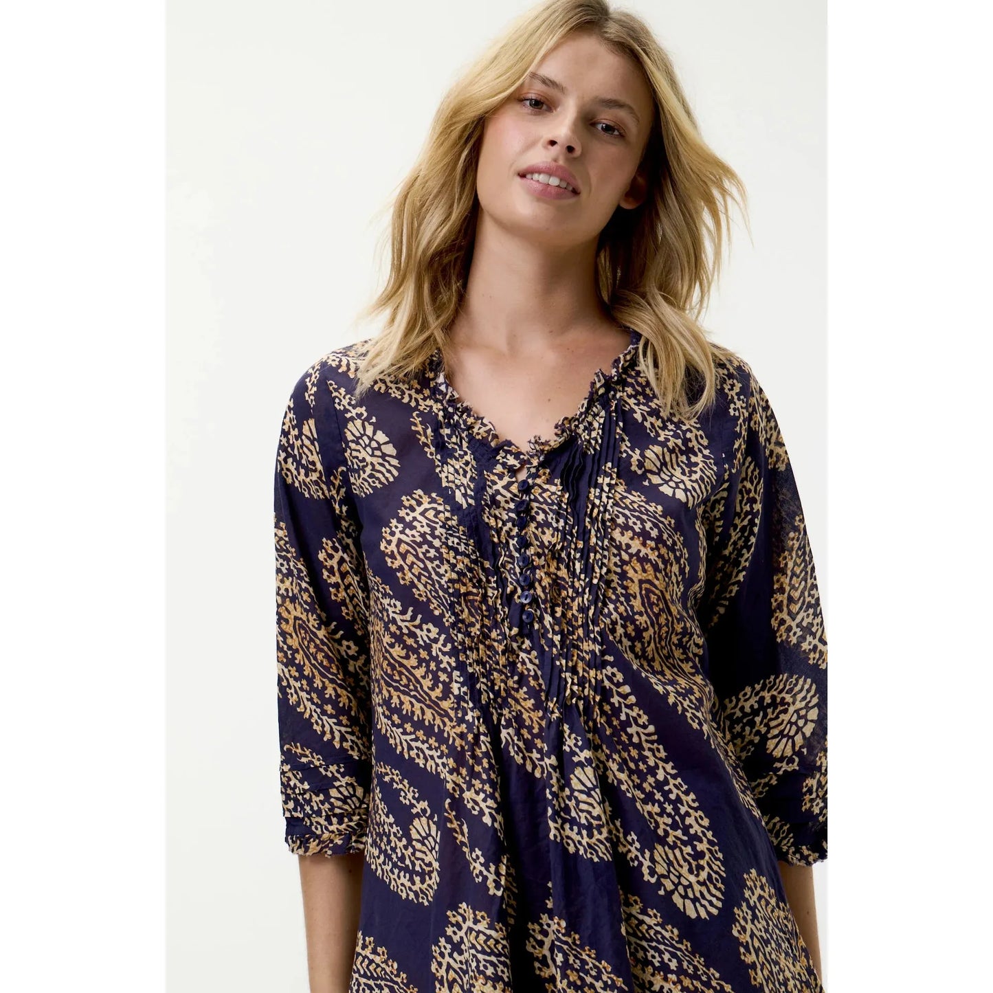 One Season Middy Poppy - Provence - Cotton - Navy Paisley