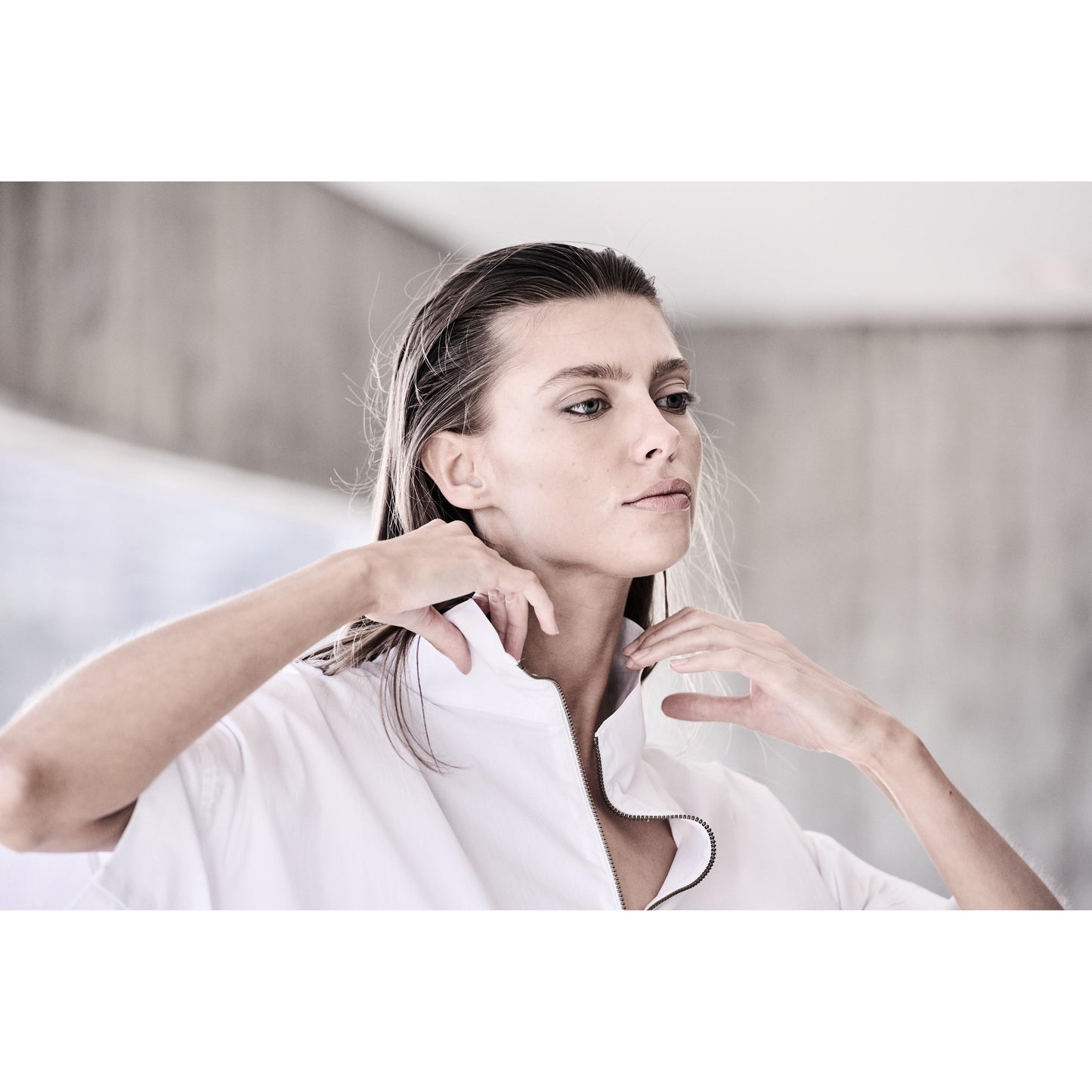 Mela Purdie Half Zip Shirt - White