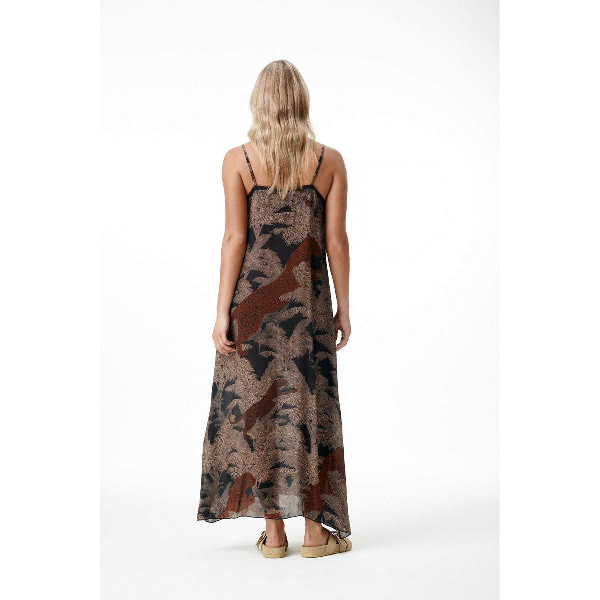 One Season Antoinette Slip - Palm Safari - Black Camel