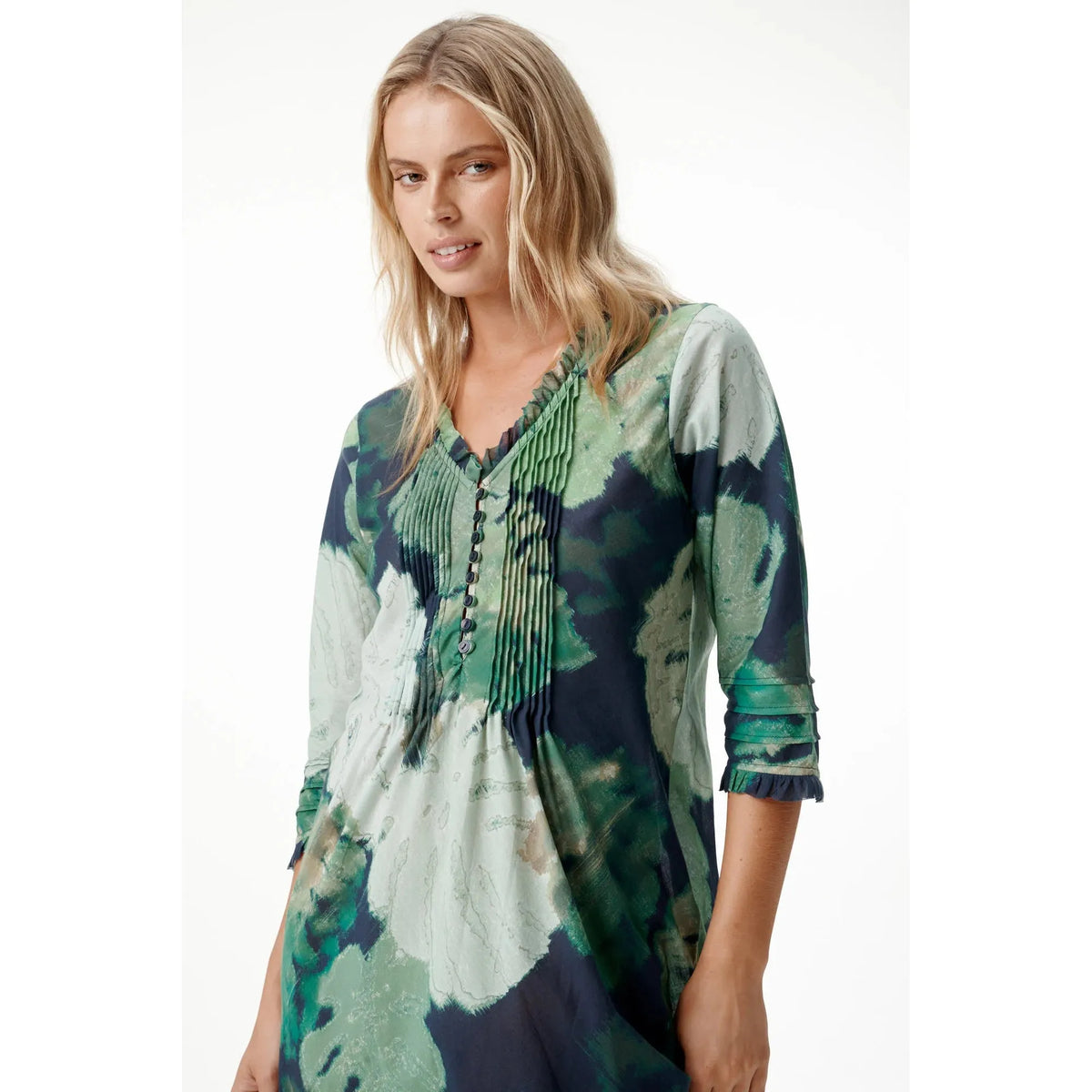 One Season Long Poppy Monstera Night - Cotton - Green One Season Pisces Boutique