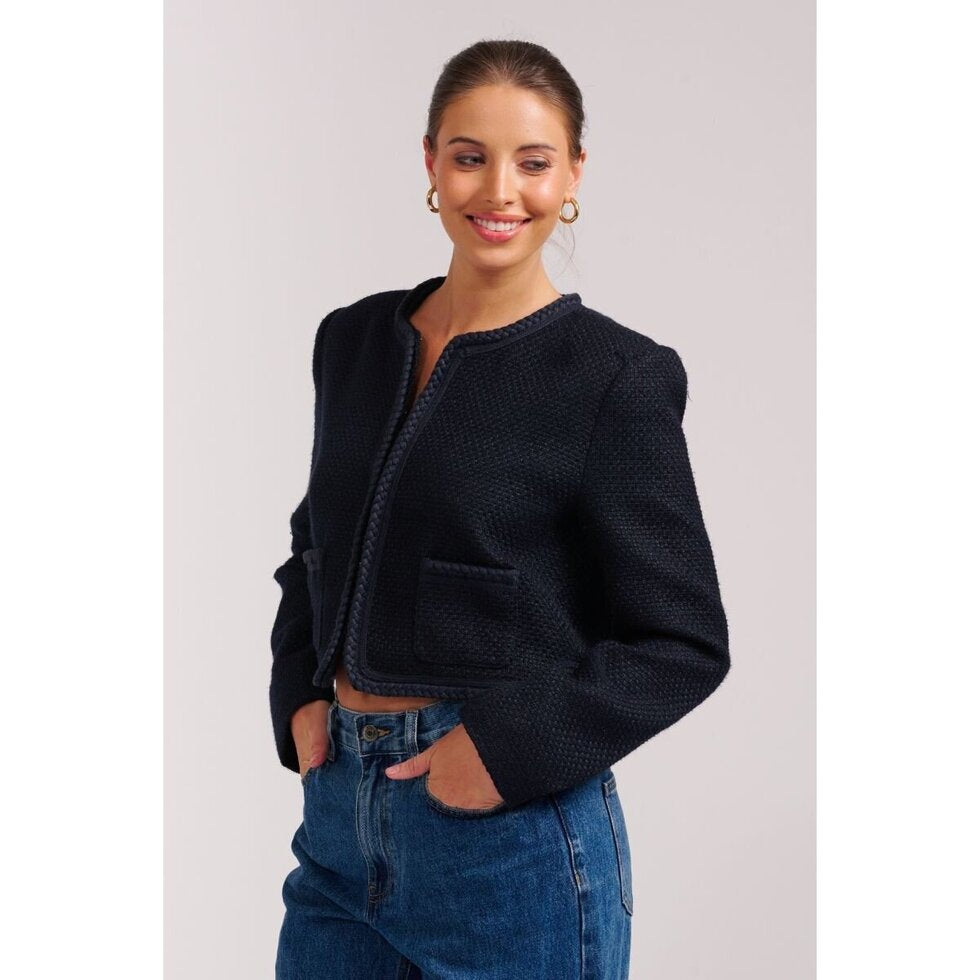 Shirty The Audrey Boucle Jacket - French Navy Shirty Pisces Boutique