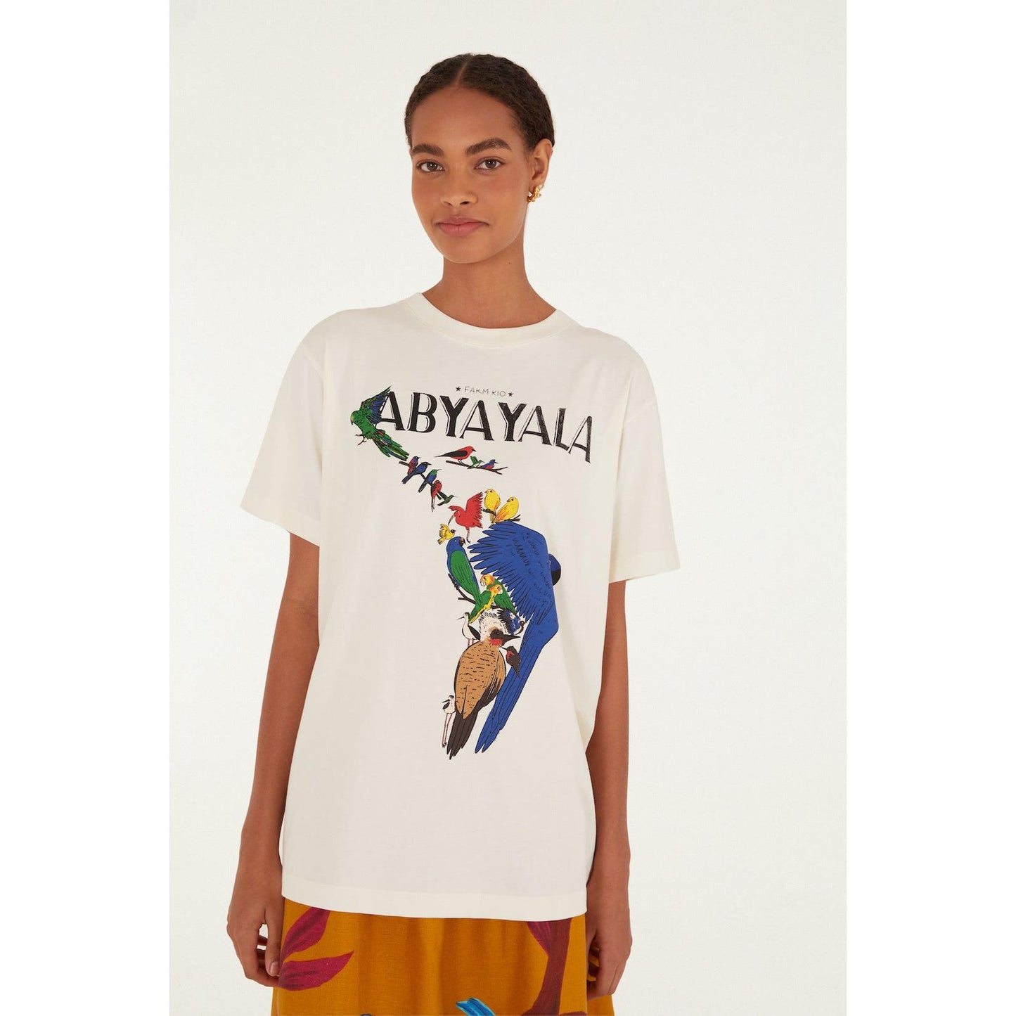 Farm Rio Abya Yala Relaxed T Shirt - Off White Farm Rio Pisces Boutique