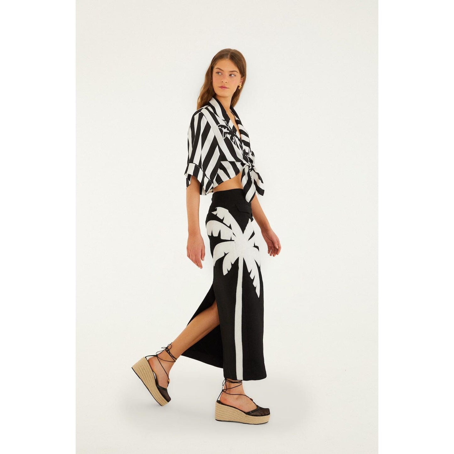 Farm Rio Palm Tree Maxi Skirt Embroided - Black Farm Rio Pisces Boutique