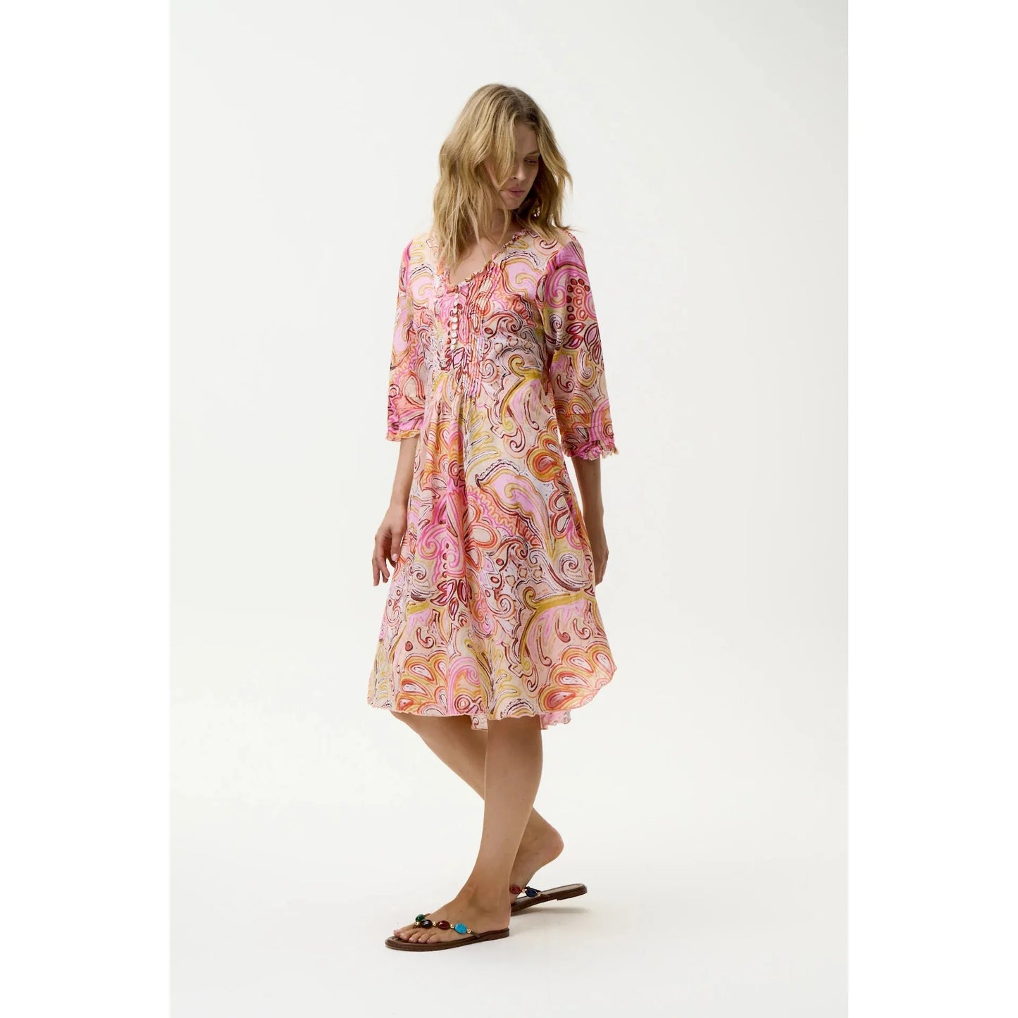One Season Middy Poppy-Muscat-Cotton-Multi Swirl