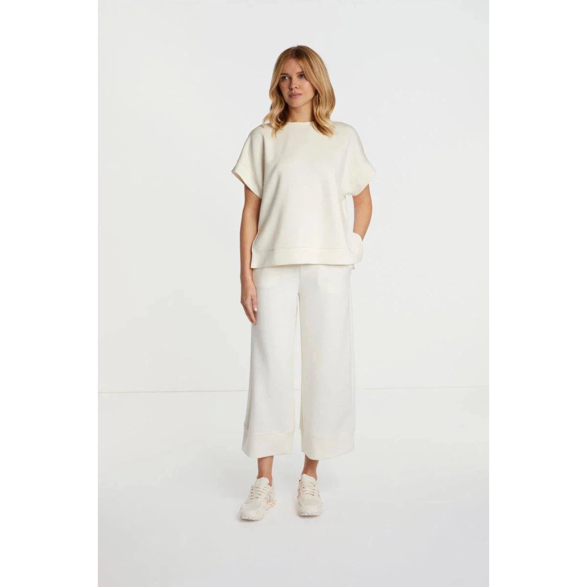 Rich & Royal Tencel Peach Culotte - Pearl white