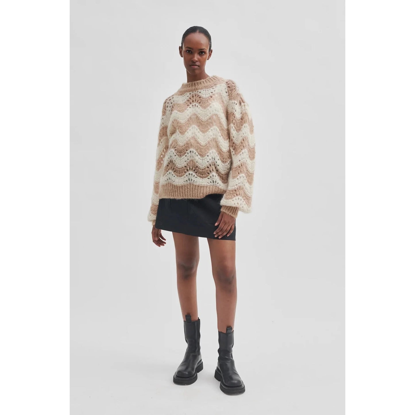 Second Female Tarin Knit O-Neck - Summer Sand Second Female Pisces Boutique