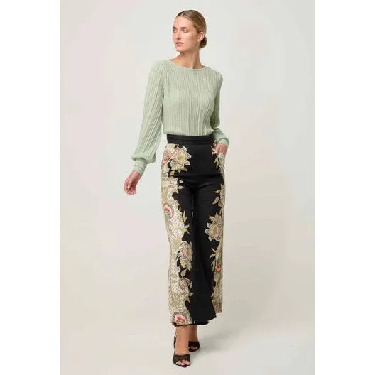 Once Was Merida Linen Viscose Pant - Mariposa Nero