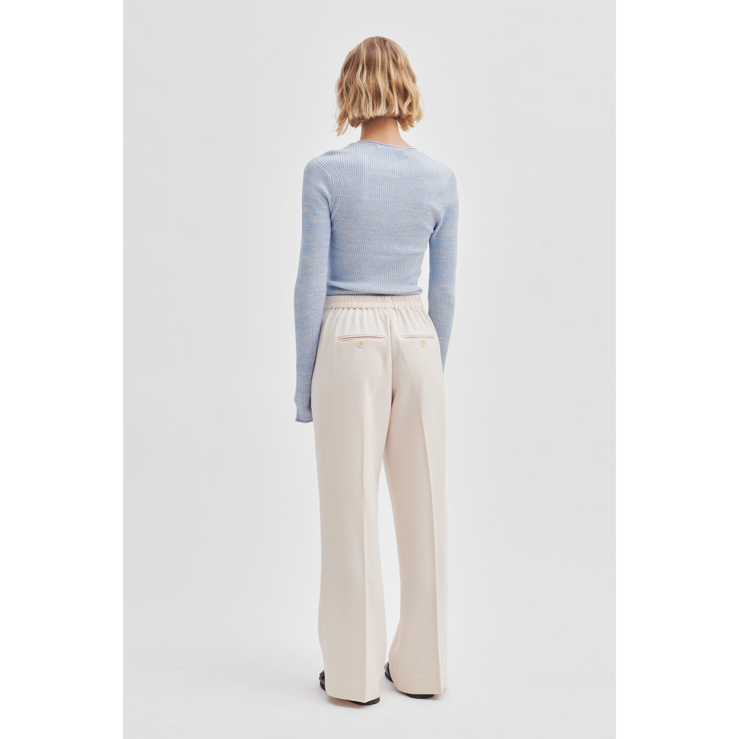 Second Female Fique Wide Trousers - Dark Chalk