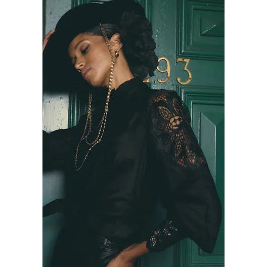 Once Was Sevilla Cotton Silk Shirt - Onyx