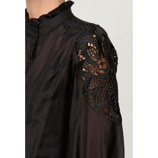 Once Was Sevilla Cotton Silk Shirt - Onyx