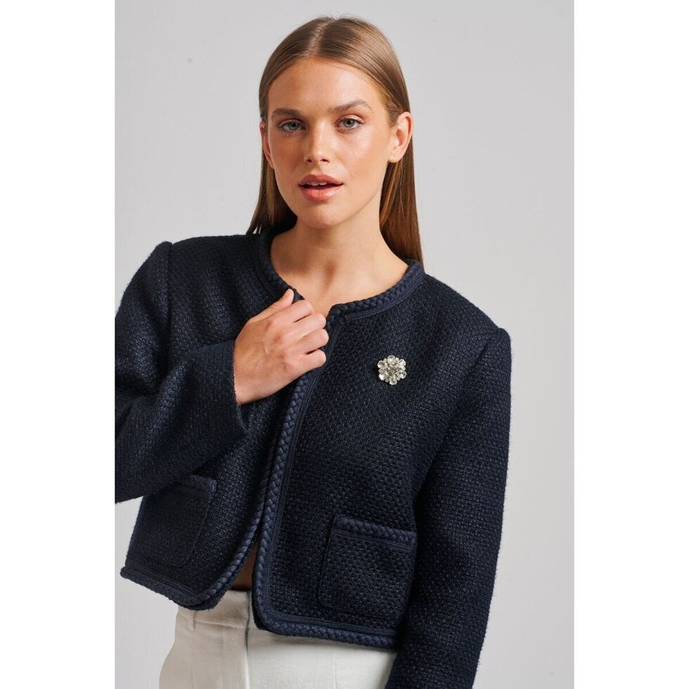 Shirty The Audrey Boucle Jacket - French Navy Shirty Pisces Boutique