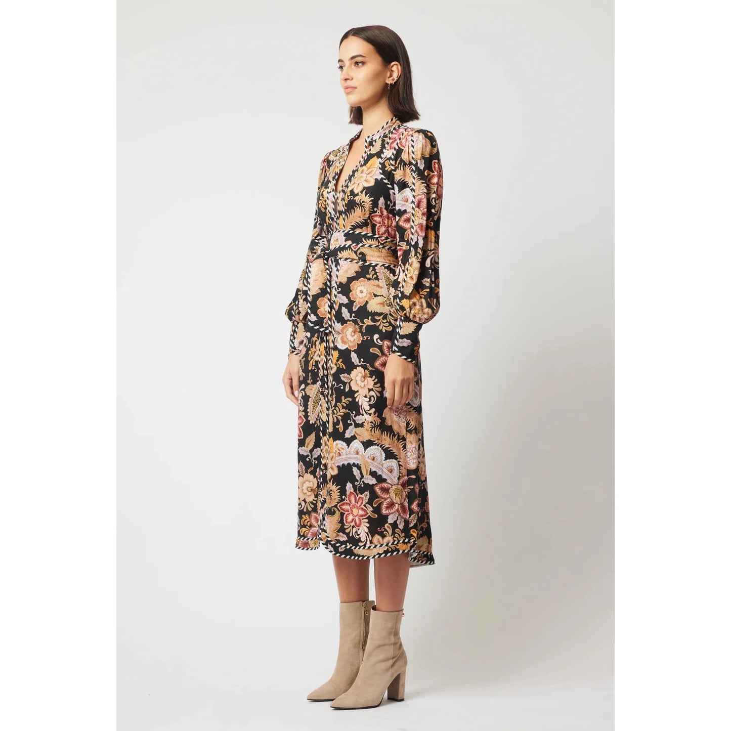 Once Was Nova Linen Viscose Dress - Dragon Flower