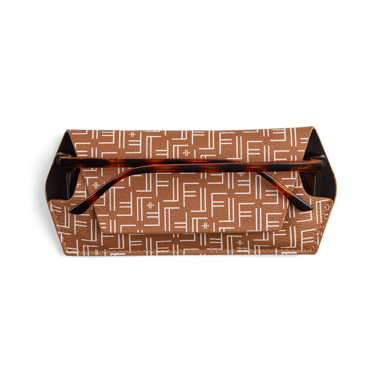 Fox and Leo Glasses Case - Vegan tan Print