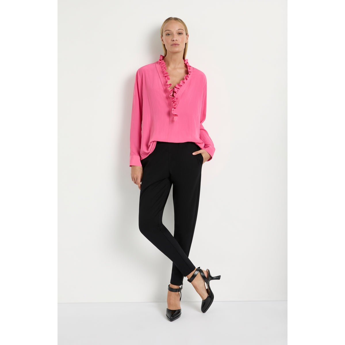 Mela Purdie Frill Neck Blouse - Flambe