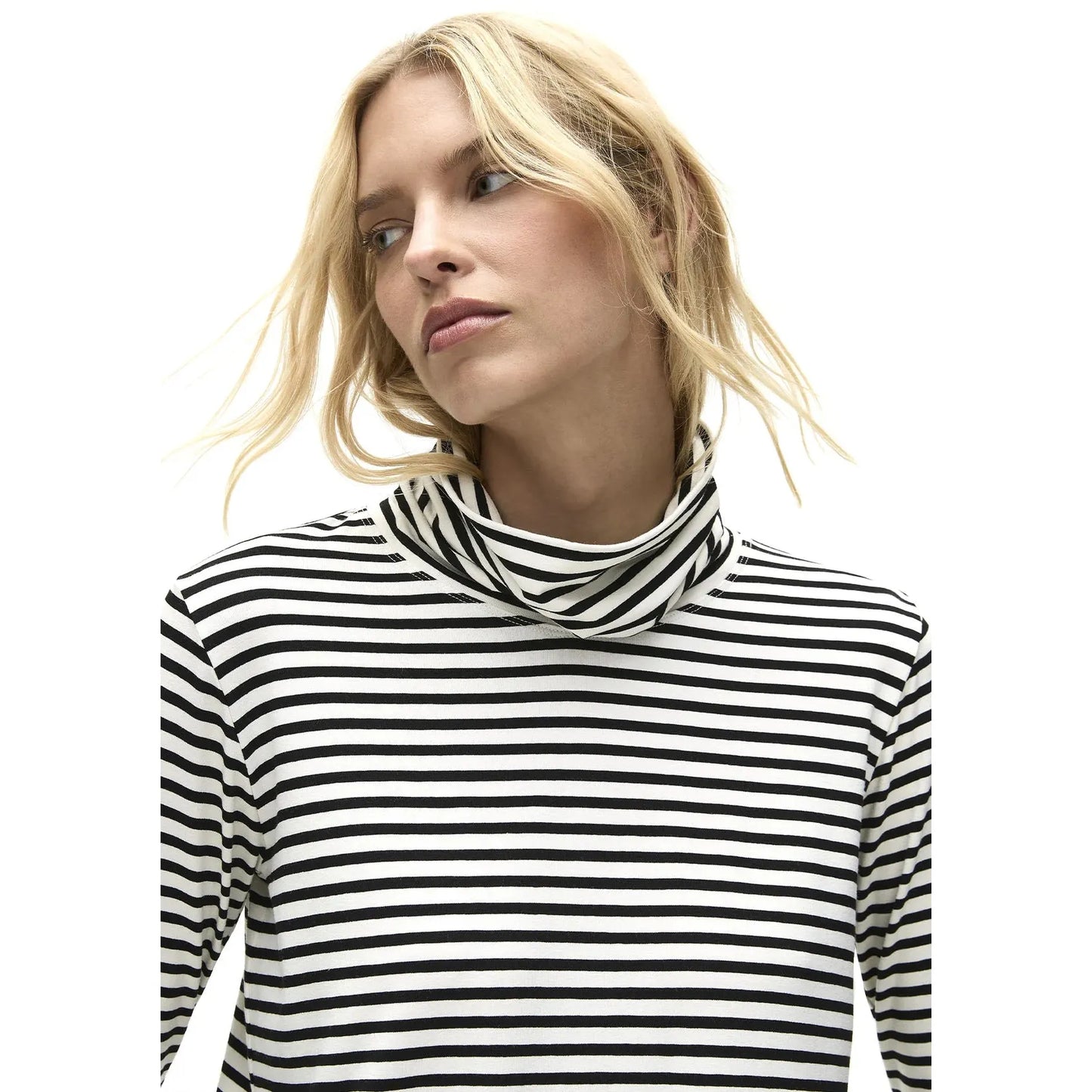 Mela Purdie Turtle Neck Top Stripe - Black / Vanilla