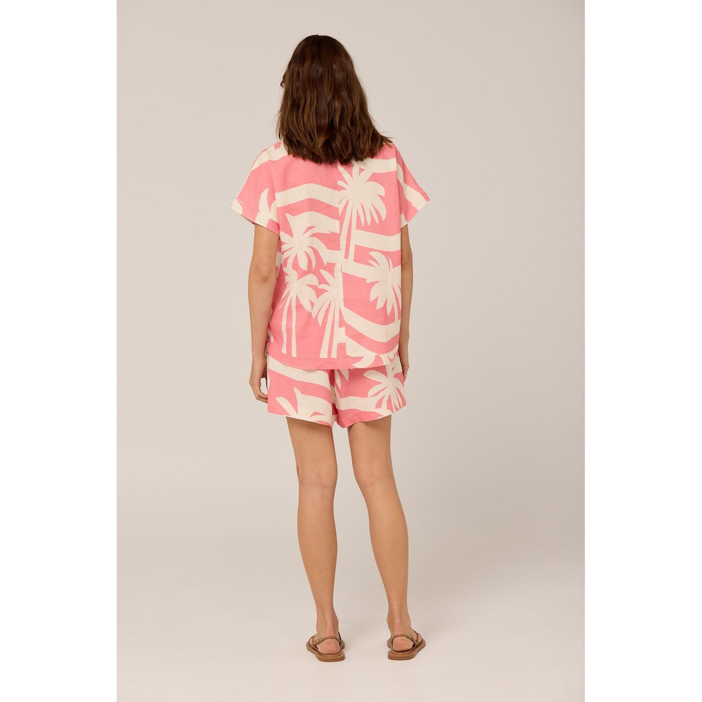 Pippa Elyse Top Palma Print - Geranium