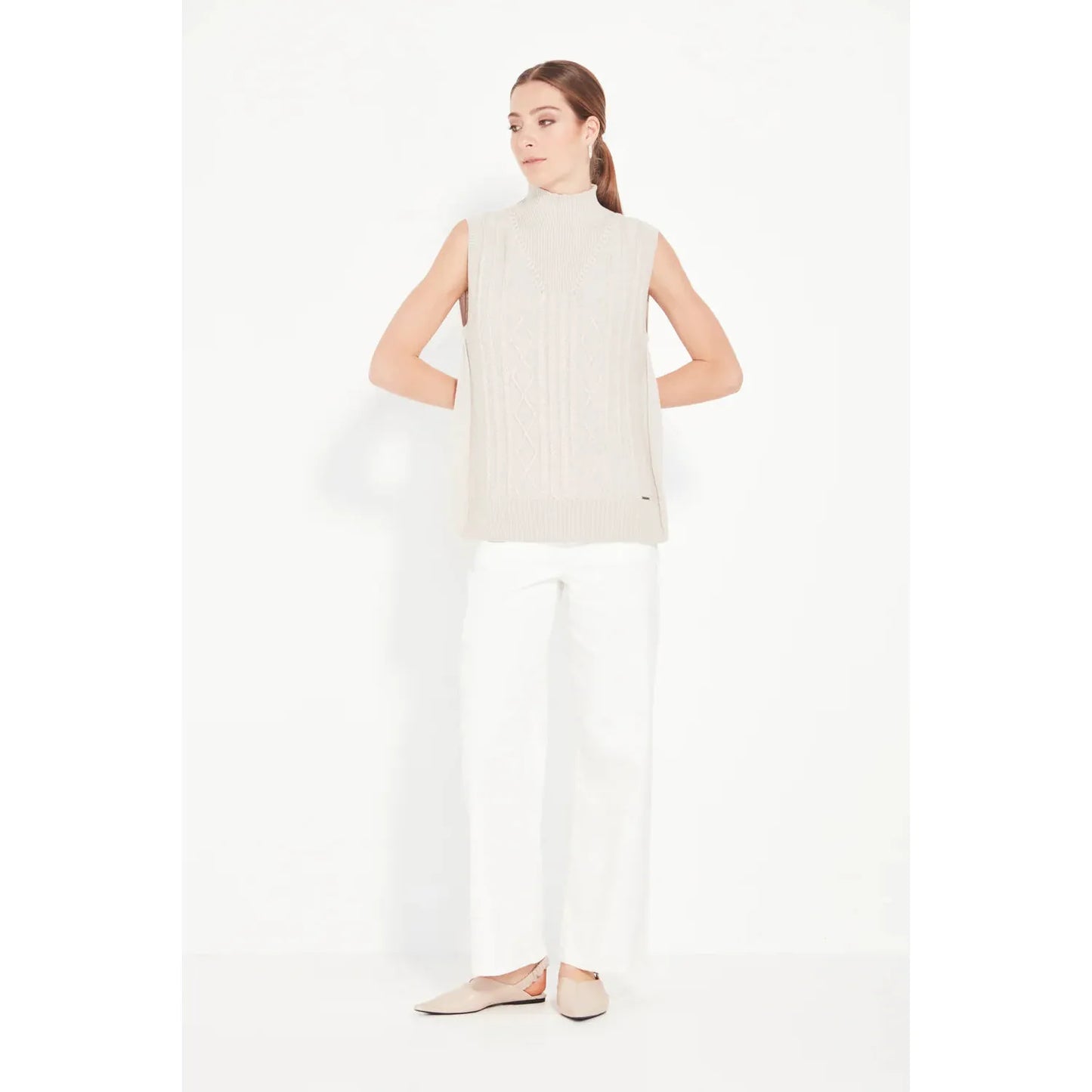 Verge Cherish Vest - Chalk Marle Verge Pisces Boutique