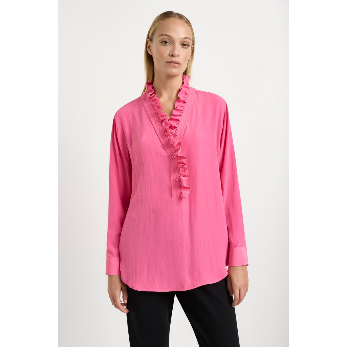 Mela Purdie Frill Neck Blouse - Flambe