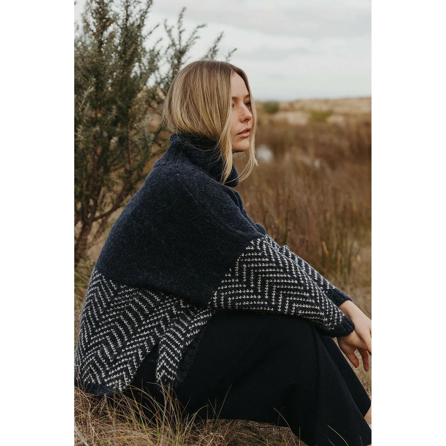 Talamaya Fuji Rollneck Pullover - Ink Silver