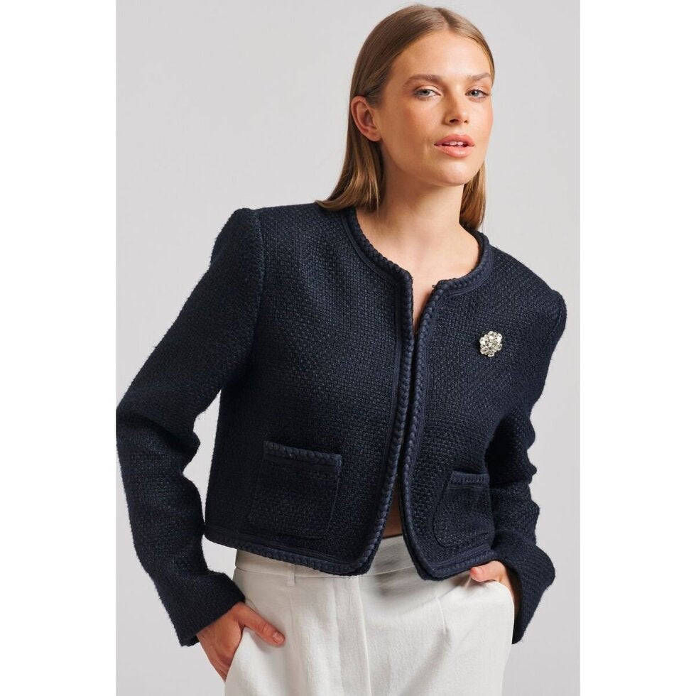 Shirty The Audrey Boucle Jacket - French Navy Shirty Pisces Boutique
