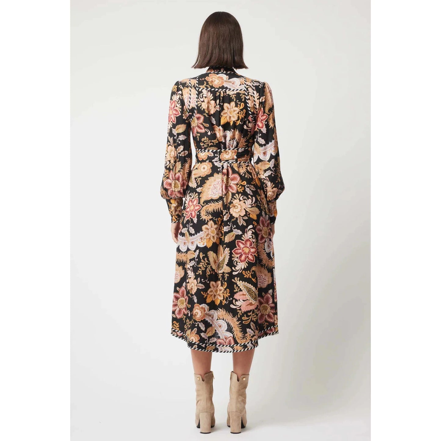 Once Was Nova Linen Viscose Dress - Dragon Flower