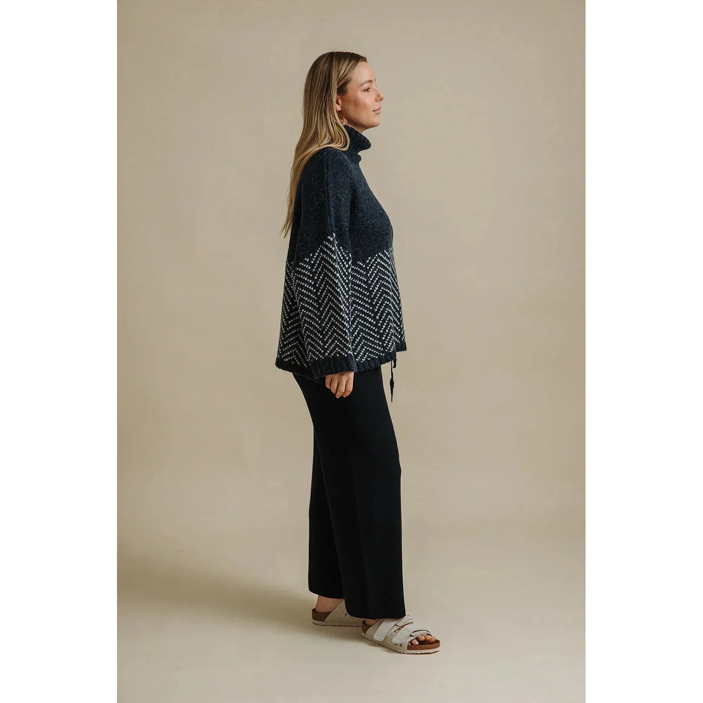 Talamaya Fuji Rollneck Pullover - Ink Silver
