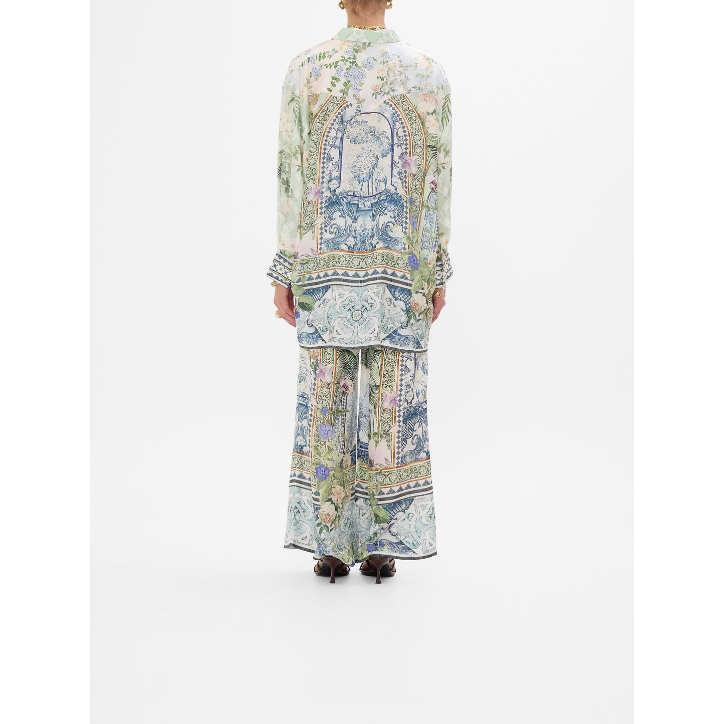 Camilla Jardim Party Long Line Shirt With Yoke & Button Detail