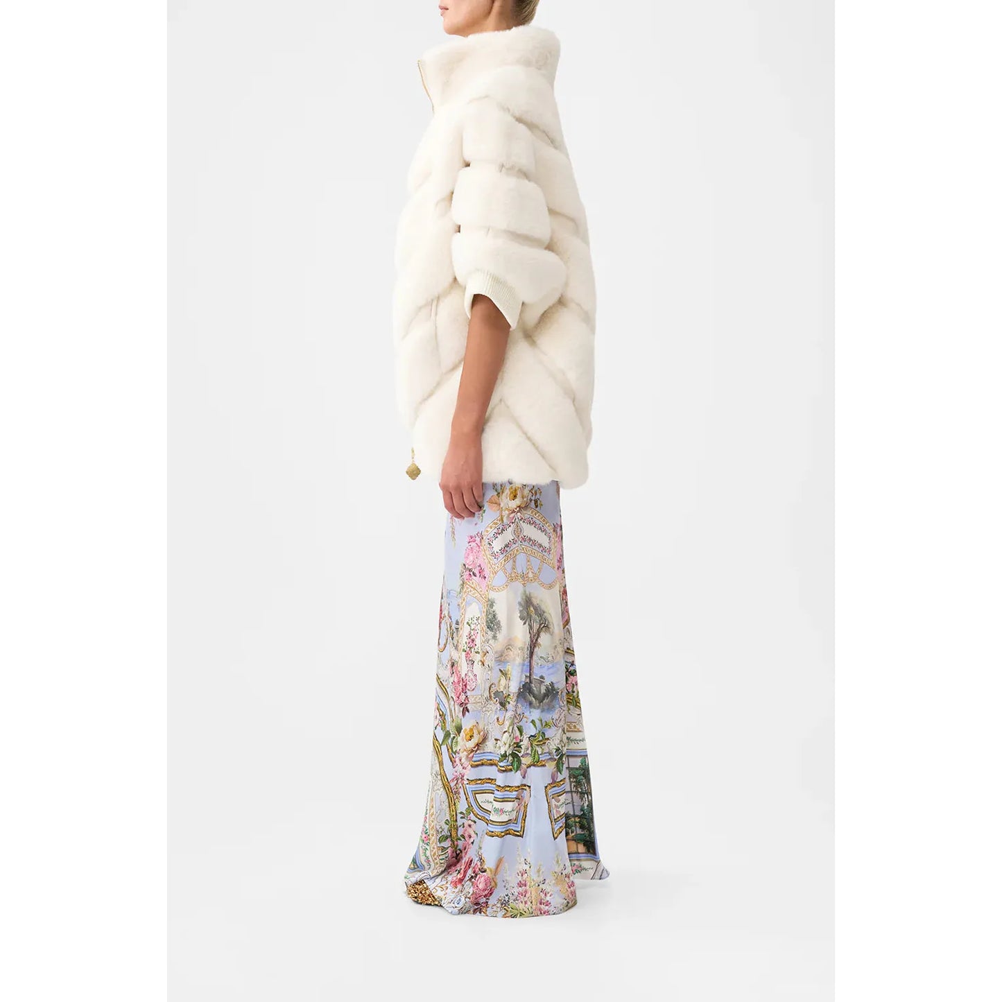 Camilla Faux fur Short Sleeve Slouch Jacket - Tiled In Time