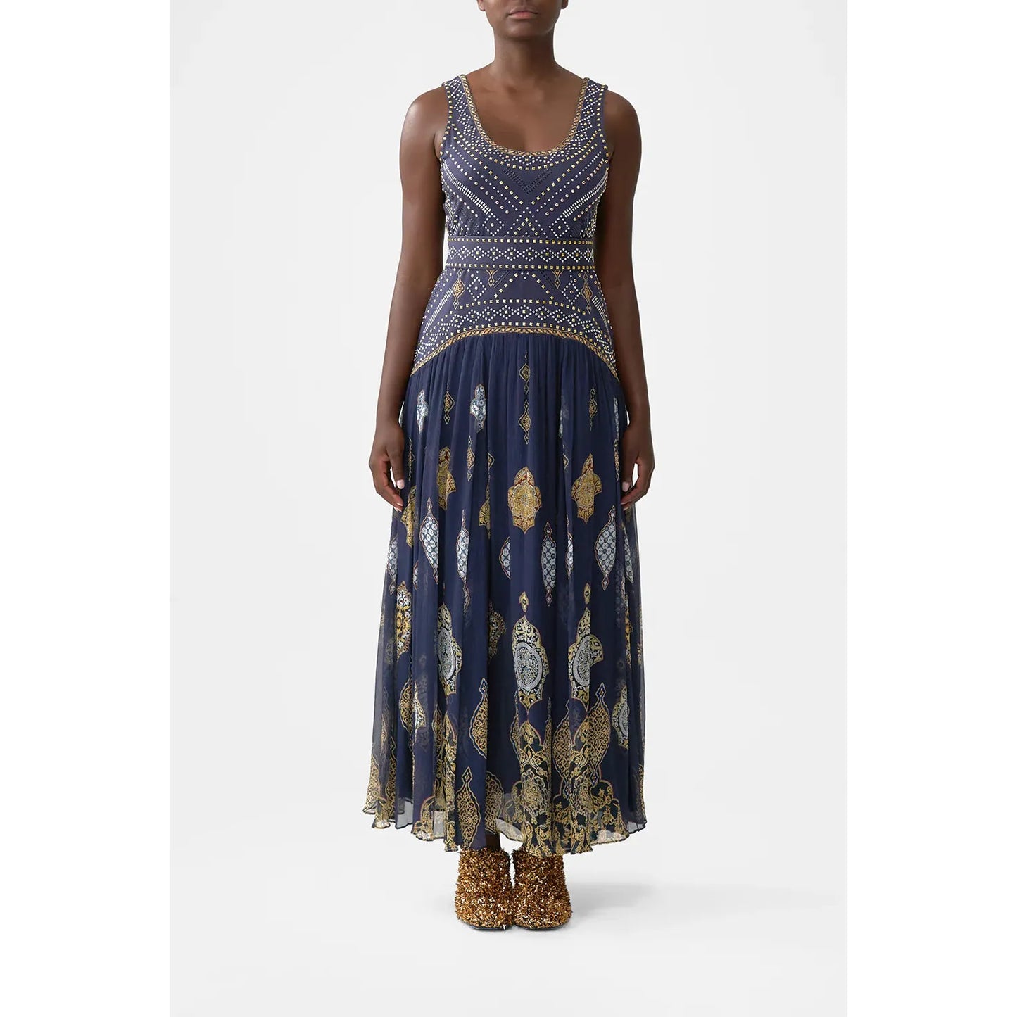 Camilla Jersey Tank Dress With Contrast Skirt - The Imperial Gate Camilla Pisces Boutique