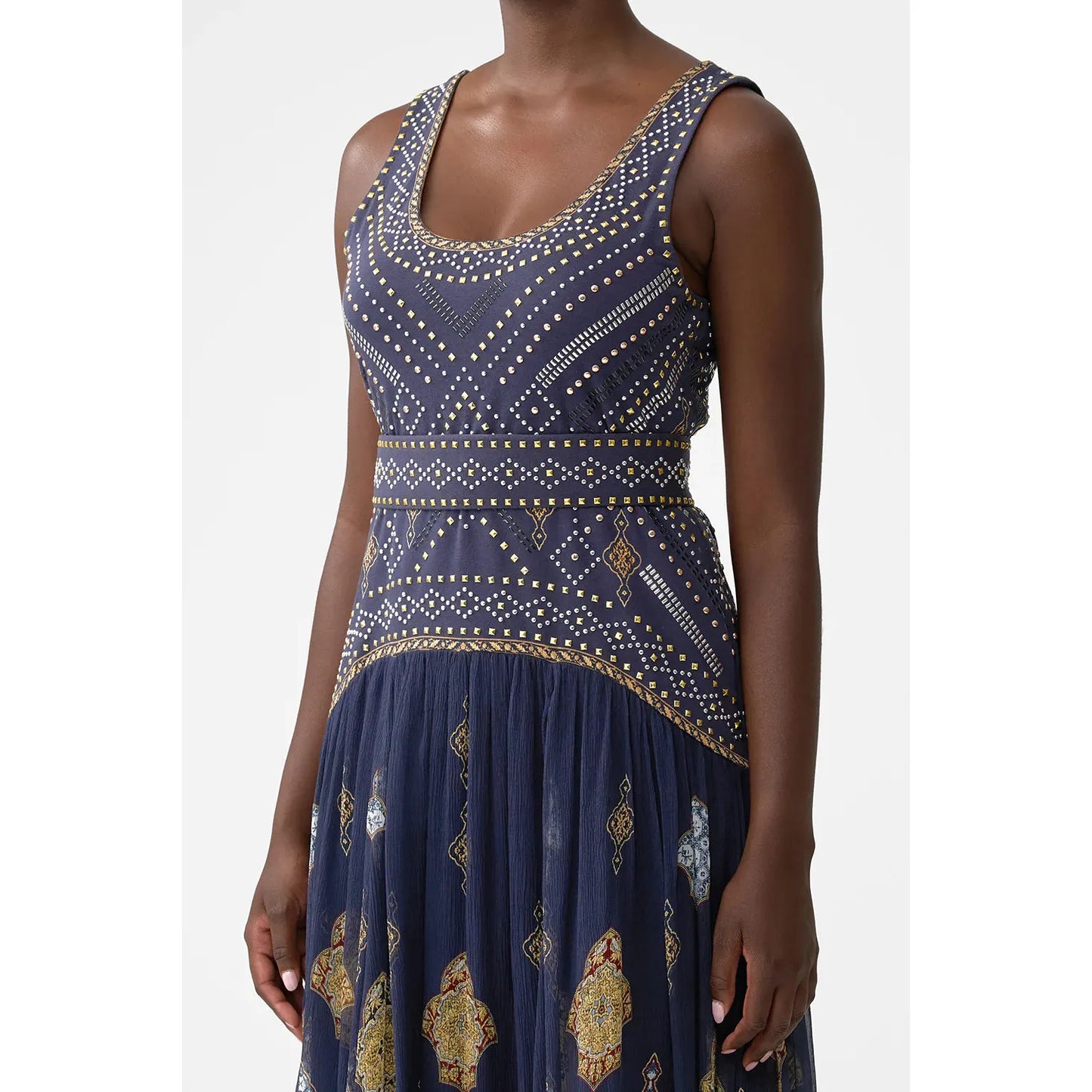 Camilla Jersey Tank Dress With Contrast Skirt - The Imperial Gate Camilla Pisces Boutique