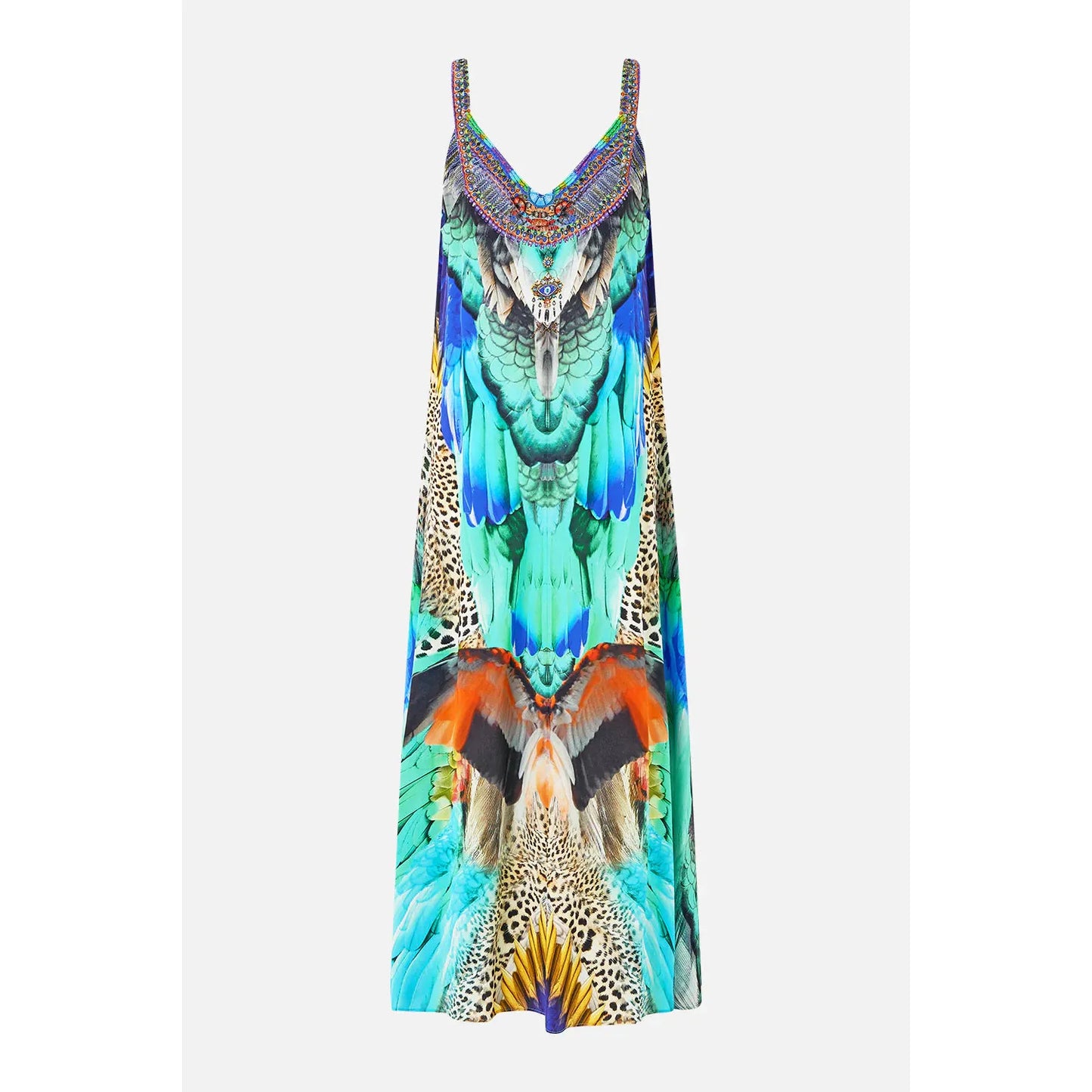 Camilla V Nack Midi Slip Dress - Jungle Flight Camilla Pisces Boutique