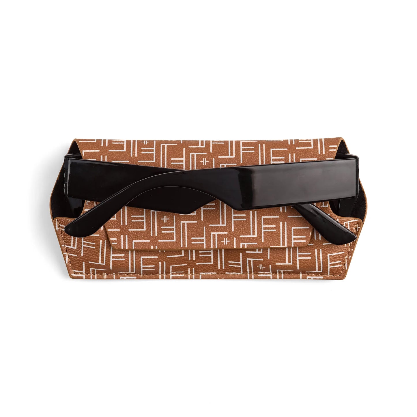 Fox and Leo Glasses Case - Vegan tan Print
