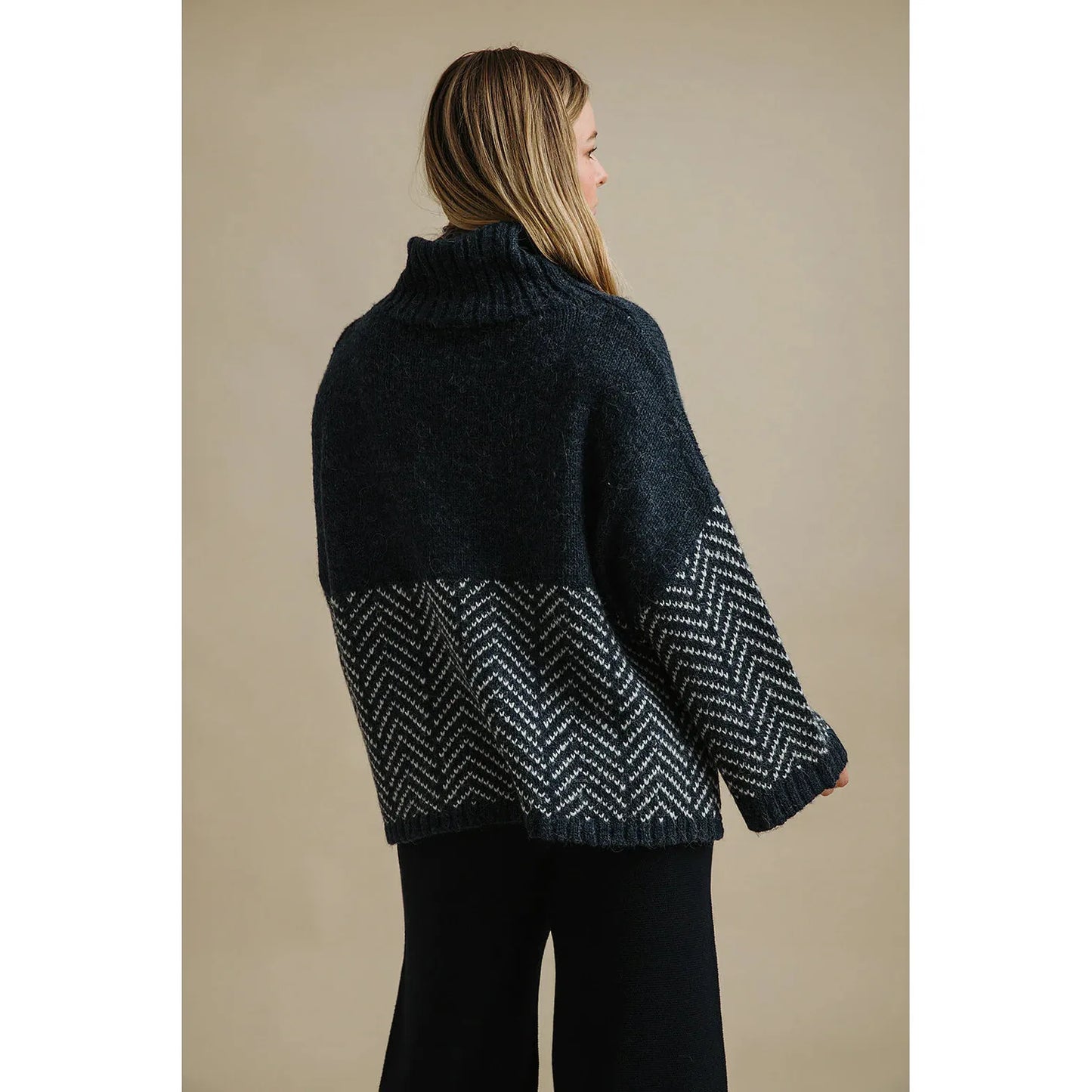 Talamaya Fuji Rollneck Pullover - Ink Silver