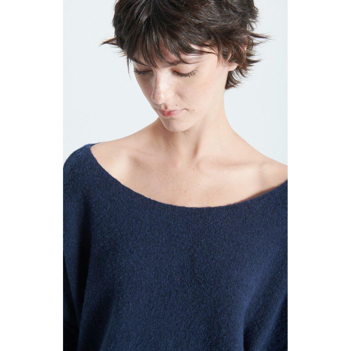 American Vintage Dam225 Pullover - Navy Blue Black Melange American Vintage Pisces Boutique