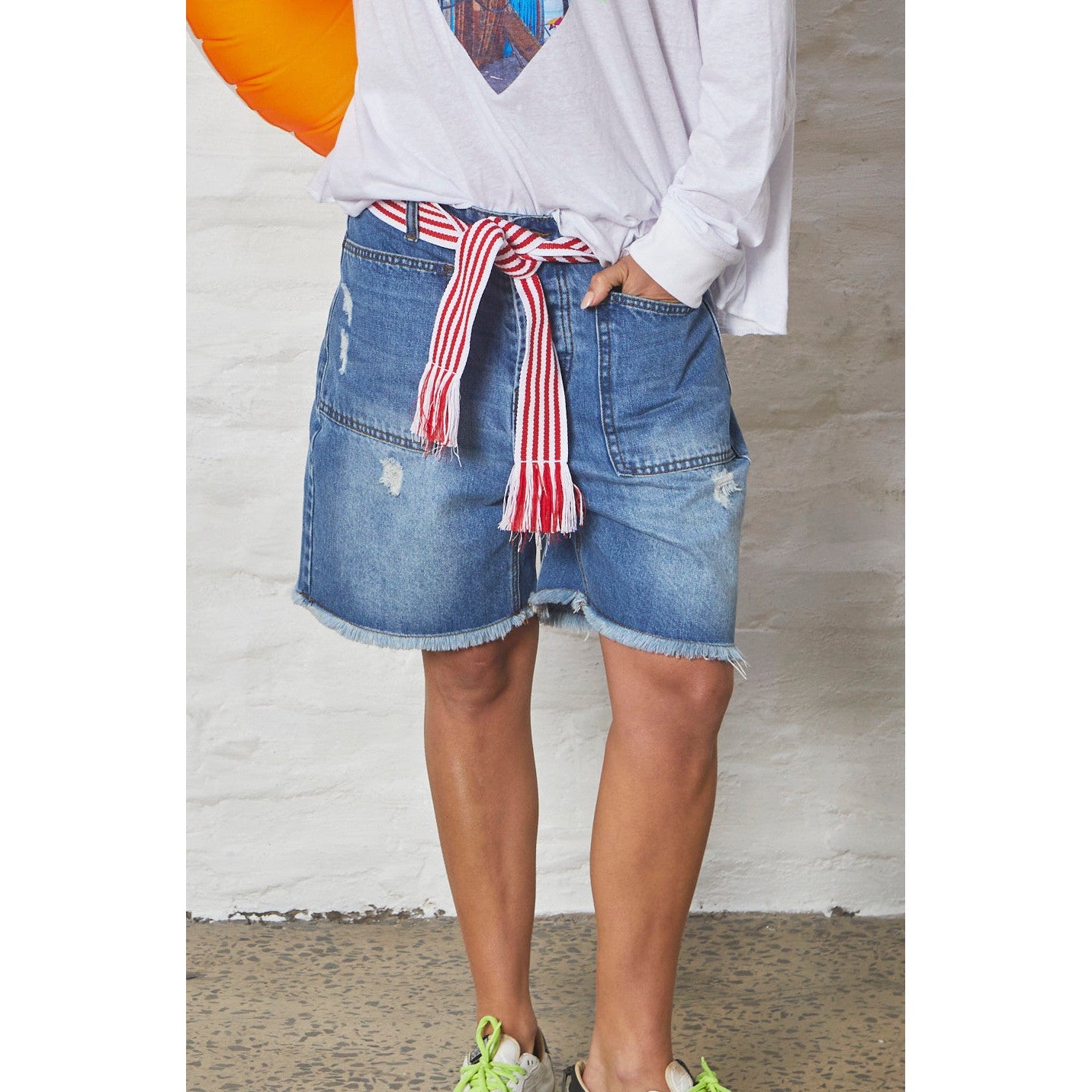 Hammill & Co Frayed Denim Carpenter Short