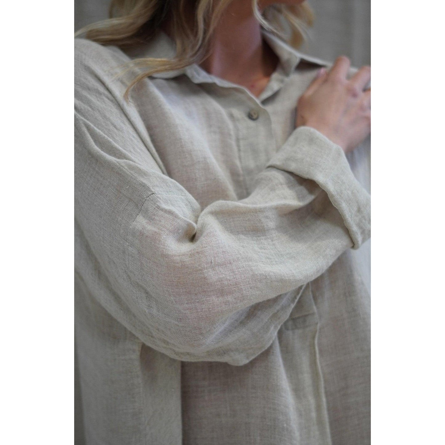 Linens Unlimited Giana Shirt Dress - Natural