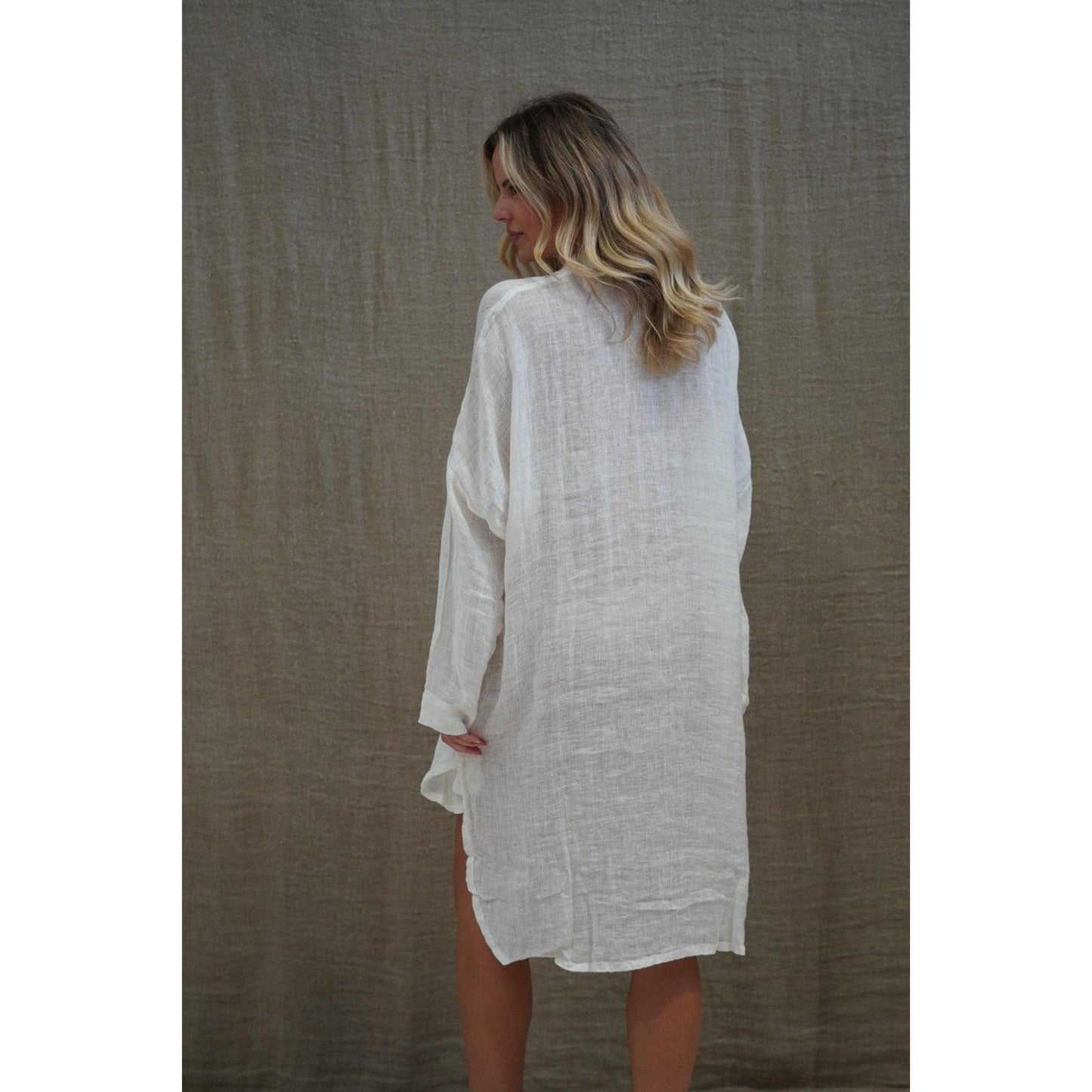 Linens Unlimited Giana Shirt Dress - Ivory