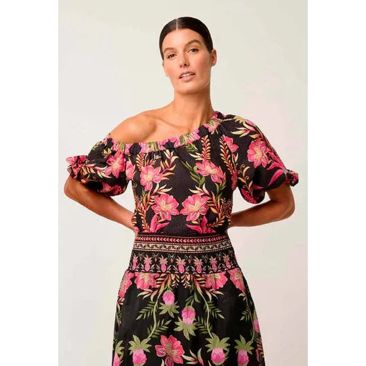 Once Was Juno Dobby Print One Shoulder